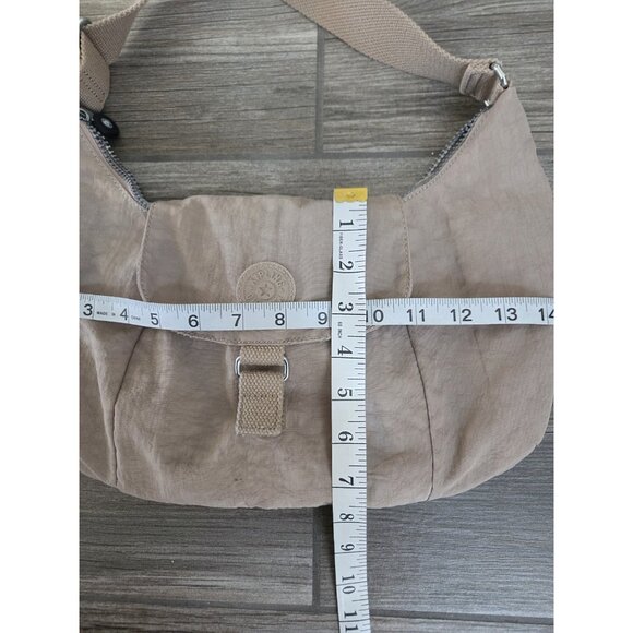 Kipling Beige Hobo Shoulder Bag Missing Monkey. Lightweight. Washed Ready To Go - Picture 4 of 5